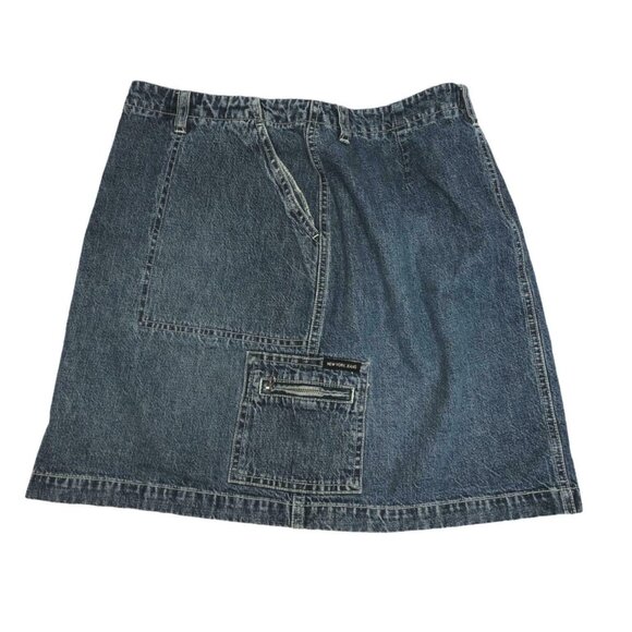 New York Jeans Co Jean Skirt Denim Blue Cargo Womens 12 Midi Above Knee - Picture 3 of 6